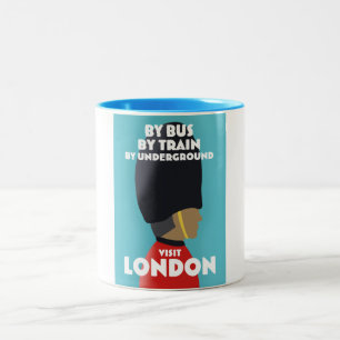 Besuchen Sie London Kunst druck. Zweifarbige Tasse
