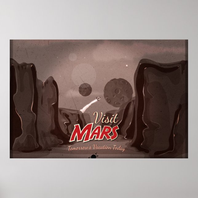 Besuchen Sie Mars Vintage Poster (Vorne)