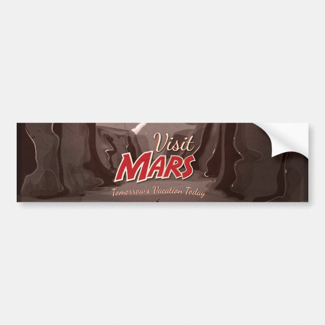 Besuchen Sie Mars Vintage Poster Autoaufkleber (Vorne)