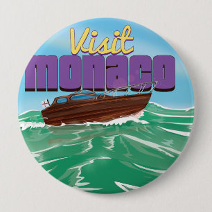 Besuchen Sie Monaco Reiseplakat Button