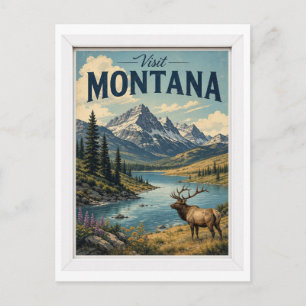 Besuchen Sie Montana Reise Vintage Postkarte