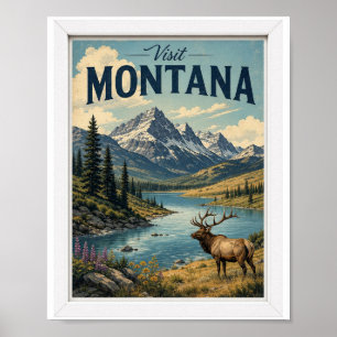 Besuchen Sie Montana Travel Vintage Poster