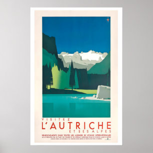Besuchen Sie Österreich und Alpen Vintage-Reisepos Poster