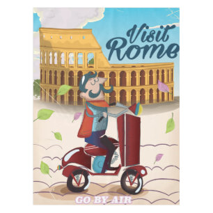 Besuchen Sie Rom Cartoon Reiseplakat Tischdecke