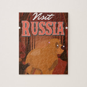 Besuchen Sie Russland Vintage Reiseplakat Cartoon