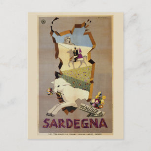 Besuchen Sie Sardinien Vintage italienische Reisea Postkarte