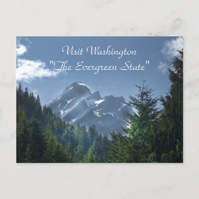 Besuchen Sie Washington "Der Evergreen Staat" Postkarte (Vorderseite)