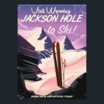 Besuchen Sie Wyoming! Jackson Hole zum Skitourenpl Fotodruck<br><div class="desc">Besuchen Sie Wyoming! Jackson Hole zum Ski-Reiseplakat. Vintages amerikanisches Skitourenposter.</div>