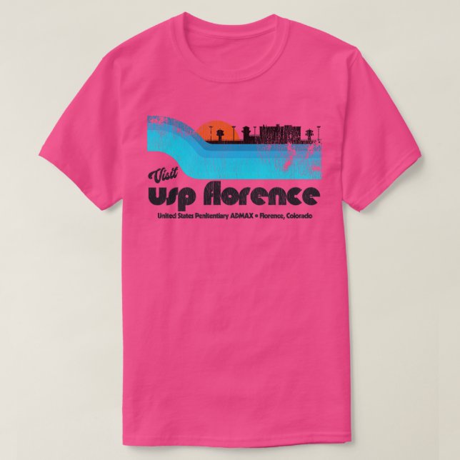 Besuchen USP Florence ADMAX Gefangenschaft Retro T T-Shirt (Design vorne)