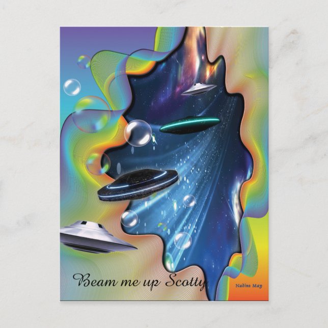 Besucher der Raumfahrt Postkarte (Vorderseite)