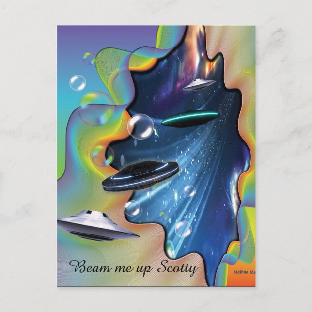 Besucher der Raumfahrt Postkarte (Vorderseite)