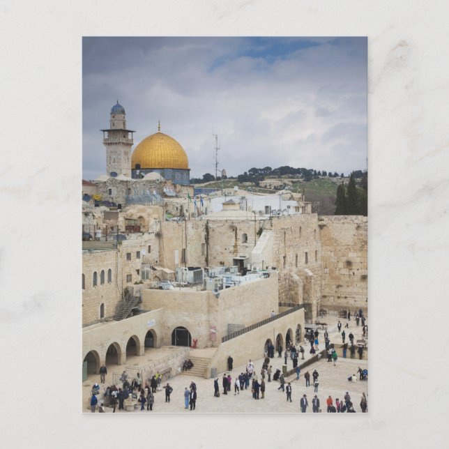 Besucher, Western Wall Plaza & Dome of the Rock Postkarte (Vorderseite)