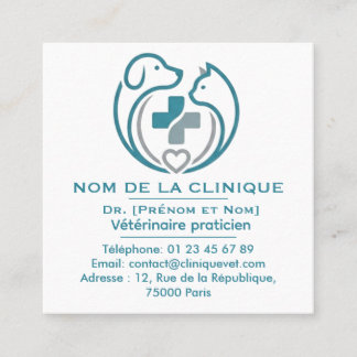 Besuchervisitenkarte für Veterinäre zum Anpassen Quadratische Visitenkarte