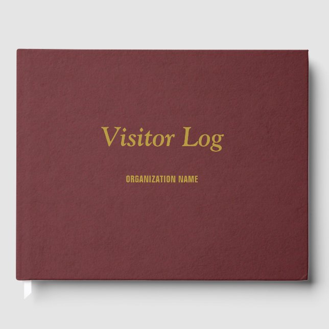 Besuchsprotokoll Berufliche Burgundy Imitats Leder Gästebuch (Vorderseite)