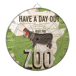 Besucht den Zoo Vintage-Reiseposter Dartscheibe