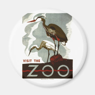 Besucht den Zoo - WPA Plakat - Magnet