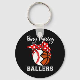 Besy Raising Ballers Funny Baseball Basketball Mam Schlüsselanhänger