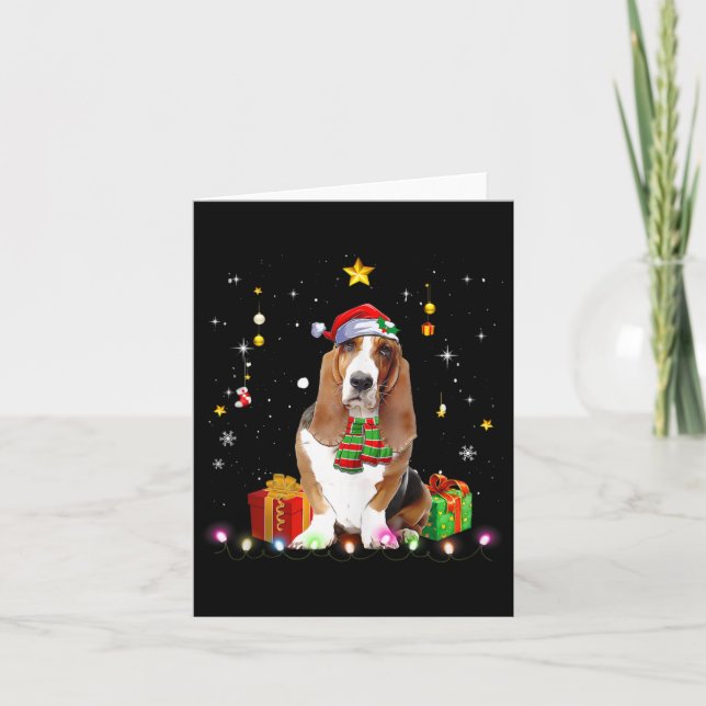 Bet Hound Dog Tree Weihnachten Weihnachten Weihnac Karte (Vorderseite)
