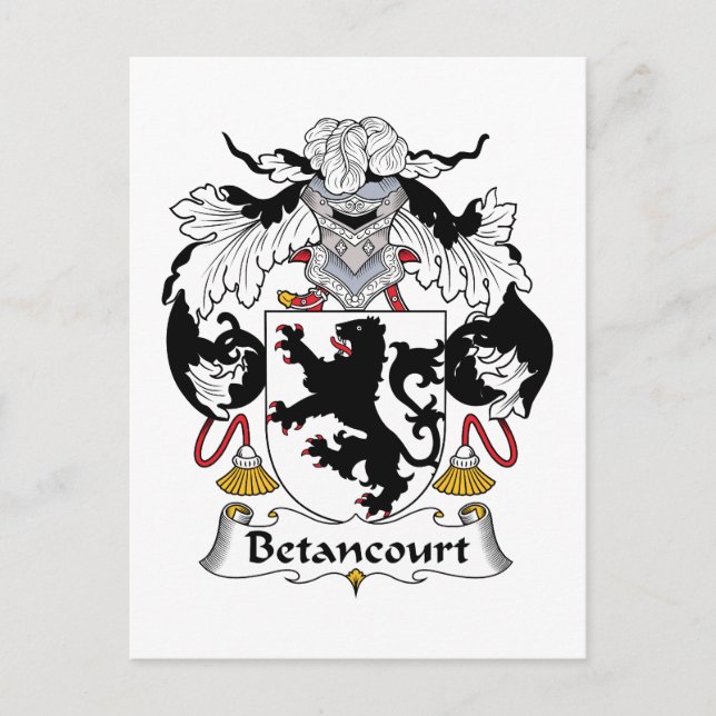 Betancourt-Familienwappen Postkarte (Vorderseite)