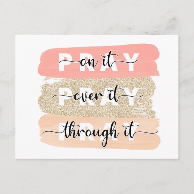 Bete auf der IT Card Religious Card Postkarte (Vorderseite)