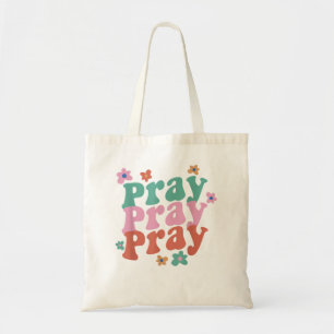 Bete bete bete Trendy Groovy Bible Verse T - Shirt Tragetasche