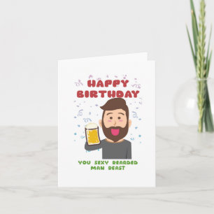 Bête de l'homme harcelé drôle carte d'anniversaire