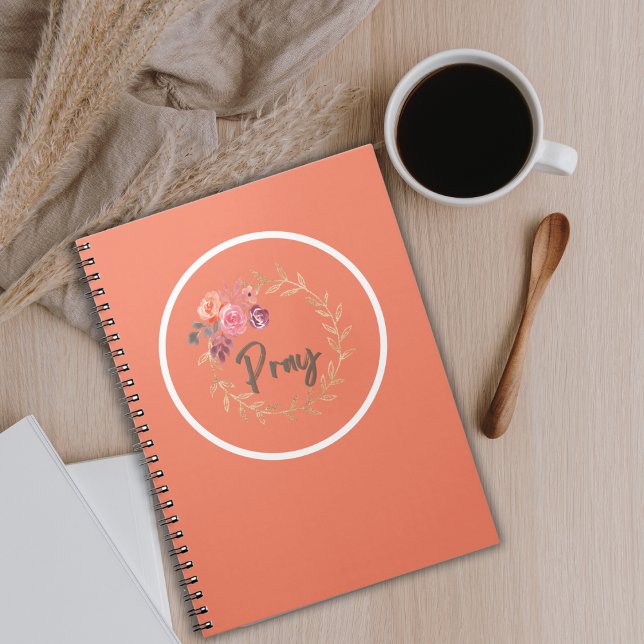 Bete die Schrift mit farbenfrohen Aquarellfarben-B Notizblock (Von Creator hochgeladen)