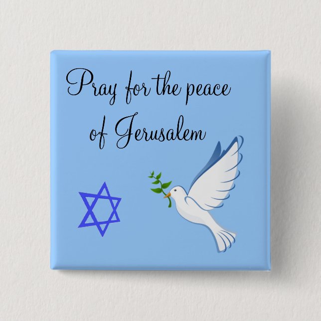 Bete für den Frieden in Jerusalem Button (Vorderseite)