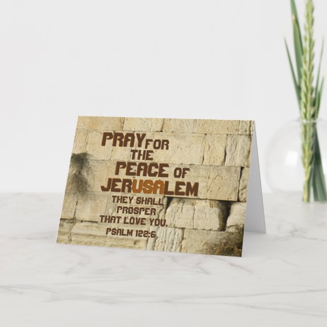Bete für den Frieden von Jerusalem, Psalm 122:6 Karte (Vorderseite)