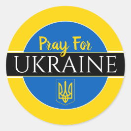 Bete für die Ukraine Klassischer Rundaufkleber Runder Aufkleber
