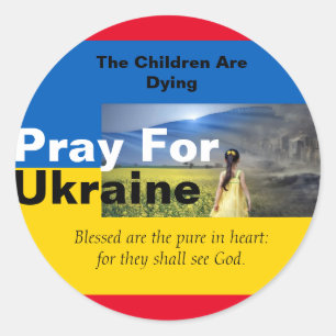 Bete für die Ukraine Runder Aufkleber