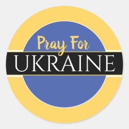 Bete für die Ukraine Runder Aufkleber