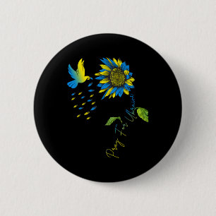 Bete Für Die Ukraine Sonnenblume Ukrainische Flagg Button