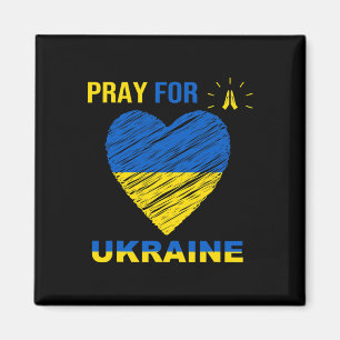Bete für die Ukraine Ukrainische Flagge Herz Chris Magnet