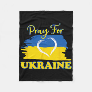 Bete für die Ukraine Ukrainische Flagge Herz Fleecedecke