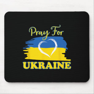 Bete für die Ukraine Ukrainische Flagge Herz  Mousepad