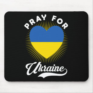Bete für die Ukraine Ukrainische Flagge Unterstütz Mousepad