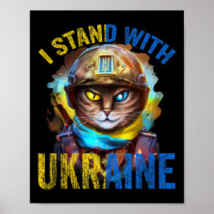 Bete Für Die Unterstützung Ukrainischer Katze Sold Poster
