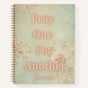 Bete für einander Pink & Blau floral Notizbuch