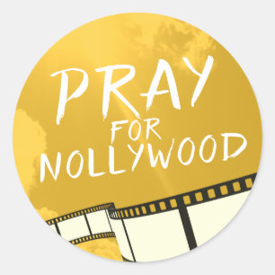 Bete für Nollywood Runder Aufkleber