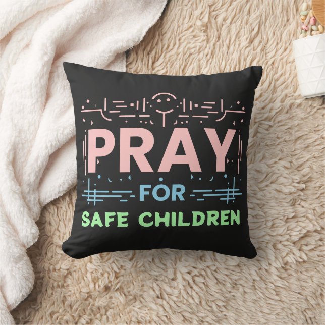 Bete für sichere Kinder Kissen (Decke)