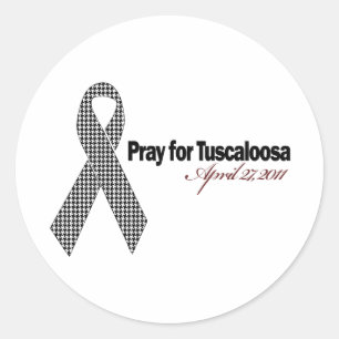 Bete Für Tuscaloosa Alabama (Houndstooth) Runder Aufkleber
