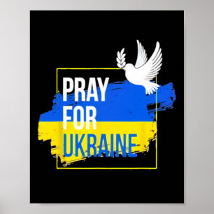 Bete Für Ukraine Friedens Taube Männer Frauen Stop Poster