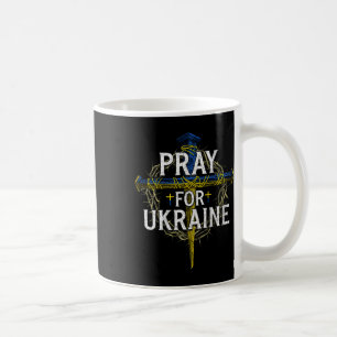 Bete für Ukraine Kreuz Christliche Unterstützung U Kaffeetasse