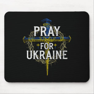Bete Für Ukraine Kreuz Christliche Unterstützung U Mousepad