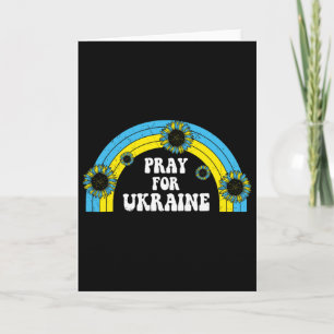 Bete Für Ukraine Sonnenblume Blau Gelb Regenbogen Karte