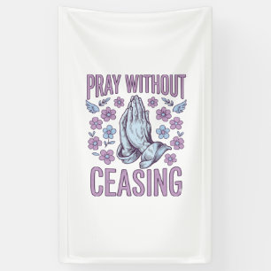 Bete ohne Unterlass Blumen Gebetshände Shirt_1 Banner