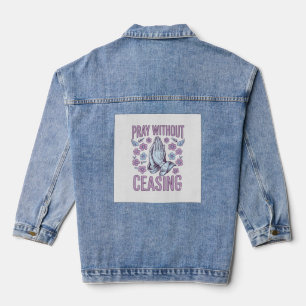 Bete ohne Unterlass Blumen Gebetshände Shirt_1 Jeansjacke