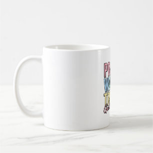 Bete Warte Vertraue Kreuz Christlich Vintage Kaffeetasse