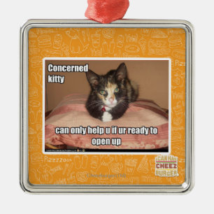 Beteiligte Miezekatze Ornament Aus Metall